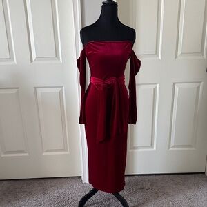 Elegant Off-Shoulder Red Dress